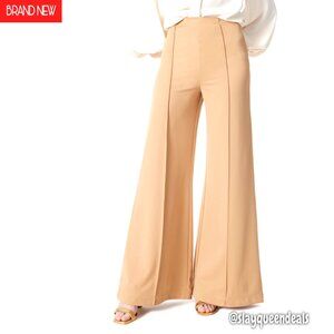 High Rise Pull On Pin Tuck Wide Leg Pant 31 Inch Inseam